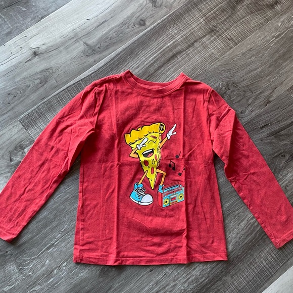 Cat & Jack Other - Cat & Jack Kids Red Graphic Pizza Character Long Sleeve Boys' Shirt Sz Small